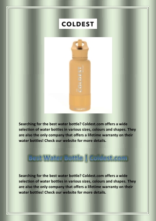 Best Water Bottles | Coldest.com