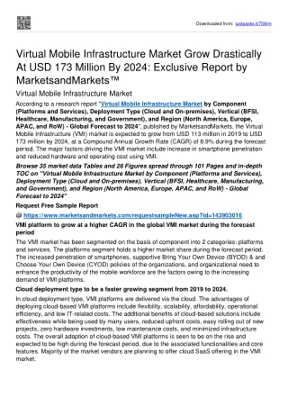 Virtual Mobile Infrastructure Market Surge Valuation Of $89.8 billion By 2024