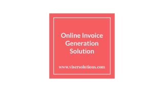 Online Invoice Generation Solution