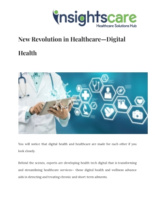 New Revolution in Healthcare Digital Health