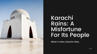 Karachi Rains A Misfortune For Its People
