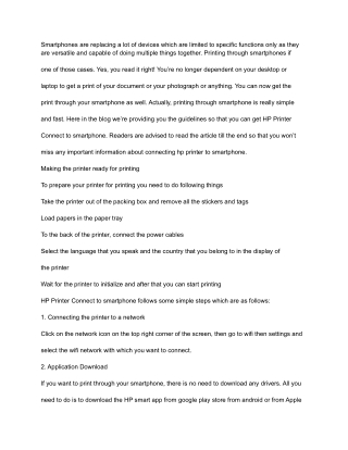 How to connect an HP printer to a smartphone_