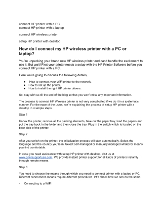 connect HP printer with a PC.docx