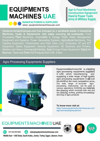 Agro Processing Equipments Suppliers