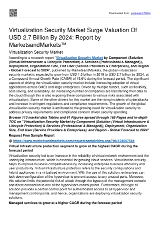 Virtualization Security Market Surge Valuation Of USD 2.7 billion By 2024: MnM