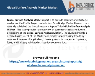 Global Surface Analysis  Market Trends