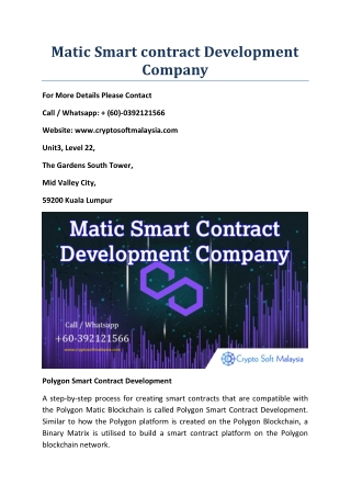 Matic Smart contract development company