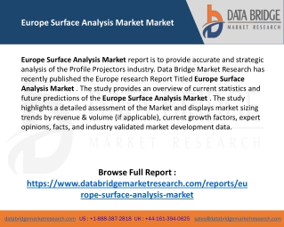Europe Surface Analysis  Market Trends