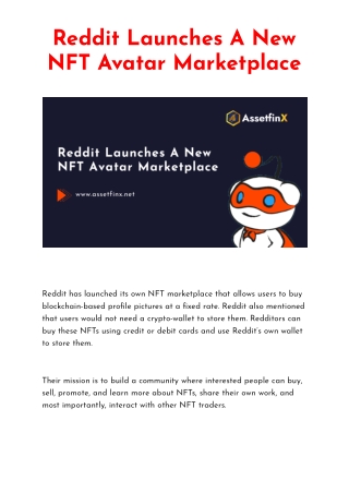 Reddit Launches A New NFT Avatar Marketplace