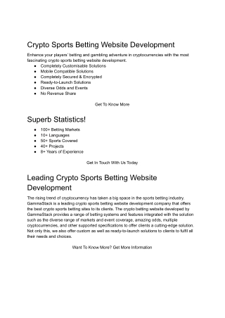 crypto sports betting website development