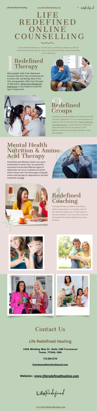Online Counselling for Depression | Life Redefined Healing