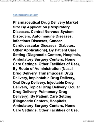 Pharmaceutical Drug Delivery Market