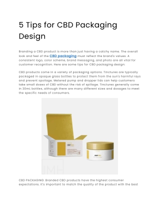 5 Tips for CBD Packaging Design