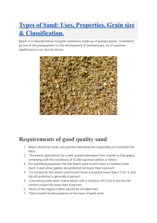Types of Sand_ Uses, Properties, Grain size & Classification