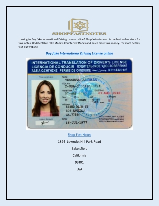 Buy fake International Driving License online  shopfastnotes.com