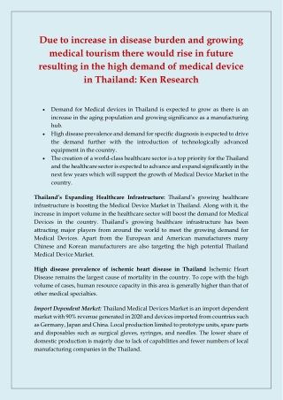 Thailand Medical Device Market 2021 Upcoming Trends, Industry Size, Demand