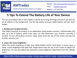 5 Tips To Extend The Battery Life of Your Device - AMTradez
