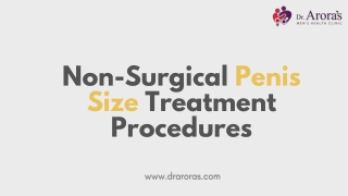 Procedures for Non-Surgical Penis Size Treatment