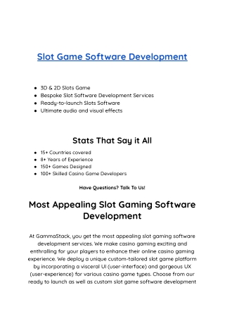 Slot Game Software Development