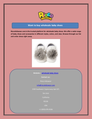 Want to buy wholesale baby shoes