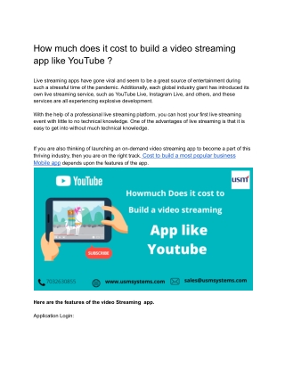 new video streaming app - Google Docs