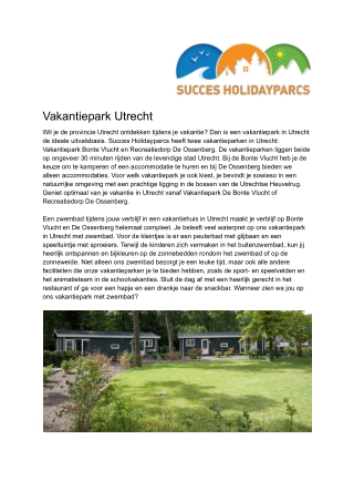 Succes Holidayparcs - Vakantiepark Utrecht