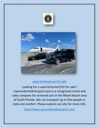 Used Armored Suv For Sale | Uspresidentialtransport.com