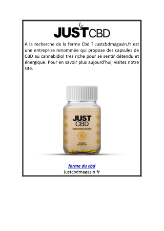 ferme du cbd | Justcbdmagasin.fr