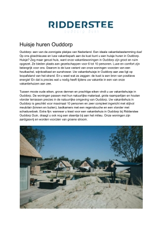 Ridderstee - Huisje huren Ouddorp