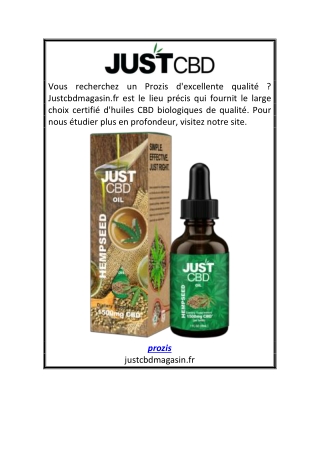 prozis | Justcbdmagasin.fr