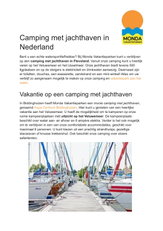 Camping met jachthaven in Nederland