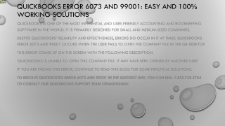 Easiest way to resolve QuickBooks Error 6073 and 99001