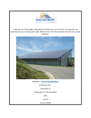Solaranalge Mistelbach  Dachstrom.at