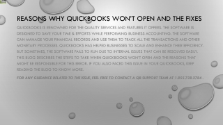 A quick way to resolve QuickBooks won’t open issue