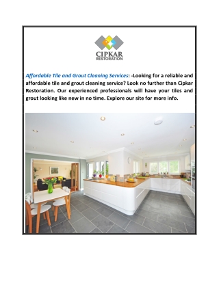 Affordable Tile And Grout Cleaning Services  Cipkarrestoration.ca