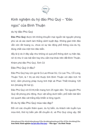 Review Kinh Nghiem Trekking Dao Phu Quoc Xuantien52hz