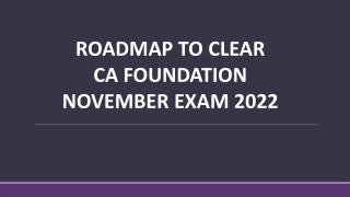 Roadmap to clear CA foundation November exam 2022