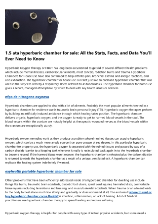 What the Oxford English Dictionary Doesn't Tell You About portable hyperbaric ch