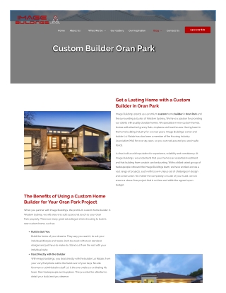 Custom Builder Oran Park | Image Building