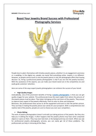 Boost Your Jewelry Brand Success with Professional Photography Services