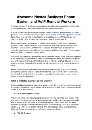 Awesome Hosted Business Phone System and VoIP Remote Workers