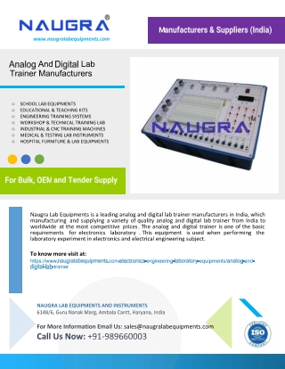 Analog And Digital Lab Trainer Manufacturers