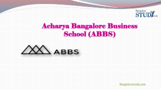 Acharya Bangalore Business School (ABBS)