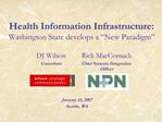 Health Information Infrastructure: Washington State develops a New Paradigm