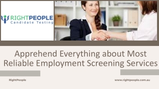 Everything about Most Reliable Employment Screening Services