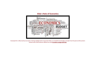 Role of Economics