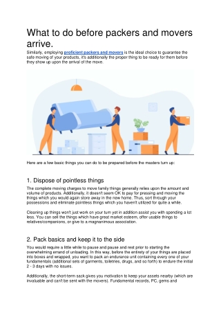 What to do before packers and movers arrive