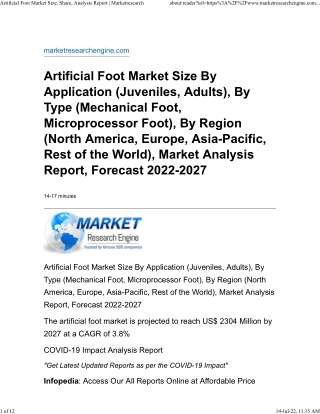 Artificial Foot Market