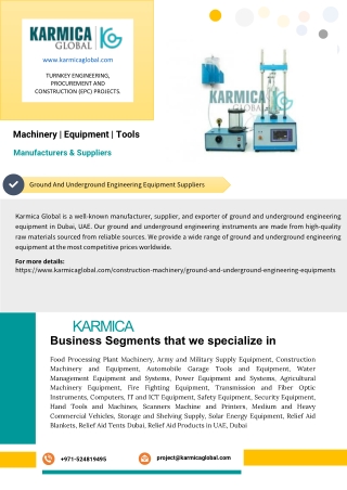 Ground And Underground Engineering Equipment Suppliers