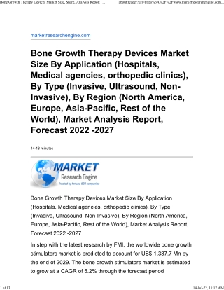 Bone Growth Therapy Devices Market